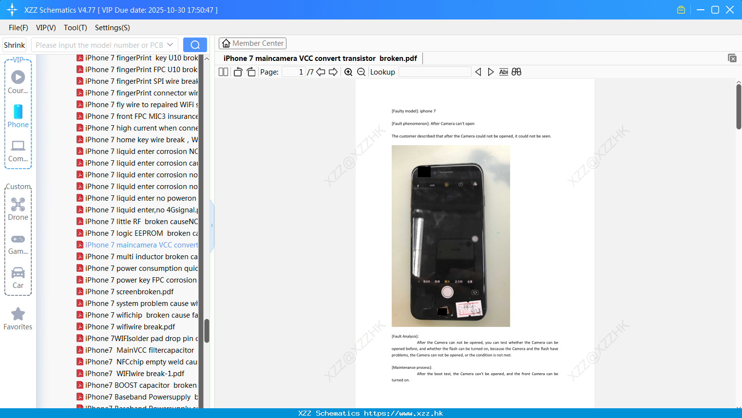 IPhone 7 Maincamera VCC Convert Transistor Broken